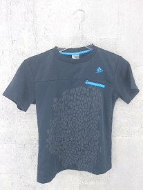 ◇ adidas アディダス キッズ 子供服 半袖 Tシャツ カットソー 140 ネイビー メンズ 【中古】