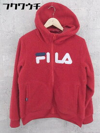 ■ FILA GOLF フィラゴルフ 長袖 フリース ジャケット サイズLL レッド レディース 【中古】