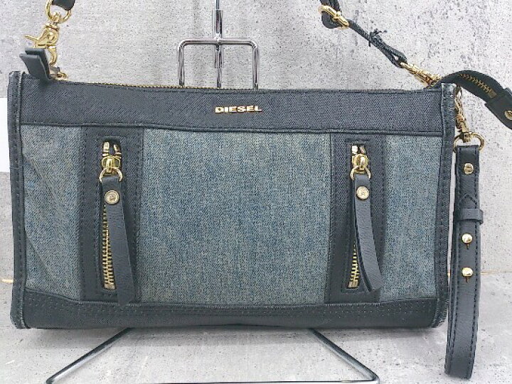 楽天市場 Diesel ディーゼル デニム レザー 切替 ショルダー バッグ ブルー ブラック レディース 中古 フクワウチ