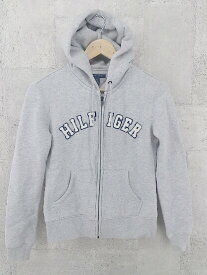 ◇ TOMMY HILFIGER トミーヒルフィガー 長袖 ジップアップ パーカー XS グレー レディース 【中古】