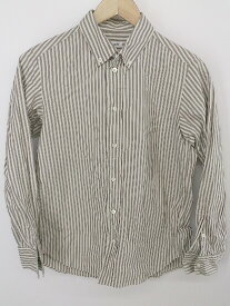 ◇ LOEFF ロエフ UNITED ARROWS ストライプ ボタンダウン BD 長袖 シャツ サイズ0 オフホワイト グレー レディース P 【中古】