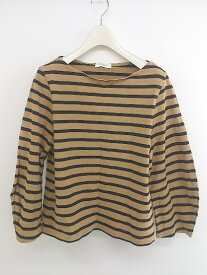 ◇ BEAUTY & YOUTH UNITED ARROWS ボーダー ボートネック 長袖 カットソー ブラウン ブラック レディース P 【中古】