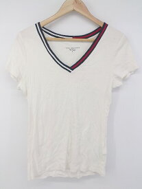 ◇ TOMMY HILFIGER トミーヒルフィガー Vネック 半袖 Tシャツ カットソー サイズ M ホワイト レディース P 【中古】