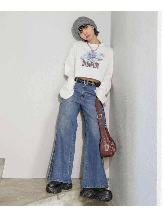 楽天市場】【SALE／46%OFF】フリンジラインデニムパンツ PAGEBOY 