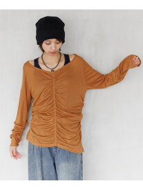 【SALE／45%OFF】シャーリングトップス×タンクセット(長袖) PAGEBOY ページボーイ トップス カットソー・Tシャツ グレー イエロー ホワイト ブラック【RBA_E】[Rakuten Fashion]