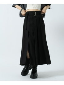 スリットプリーツスカート PAGEBOY ページボーイ スカート ロング・マキシスカート グレー ブラック【送料無料】[Rakuten Fashion]
