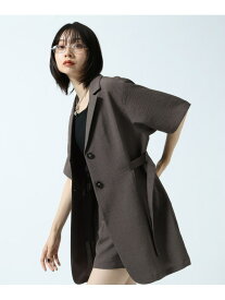 【SALE／66%OFF】ドラバスウエストベルトショートスリーブジャケット PAGEBOY ページボーイ ジャケット・アウター テーラードジャケット・ブレザー グレー ブラック【RBA_E】[Rakuten Fashion]