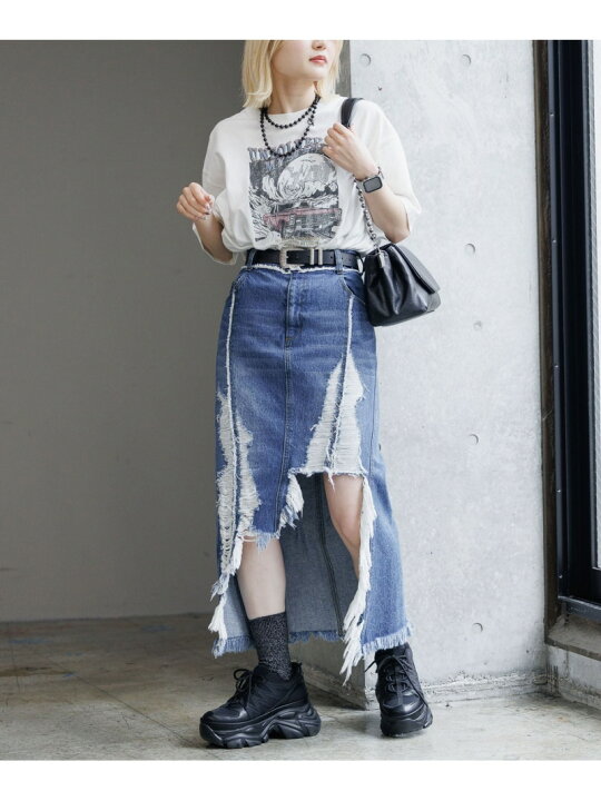 楽天市場】【SALE／39%OFF】【なごみさん着用アイテム】ダメージデニム  