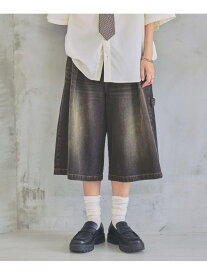 【PBLIM】ワイドハーフパンツ PAGEBOYLIM ページボーイ パンツ ジーンズ・デニムパンツ ブラック ブルー【送料無料】[Rakuten Fashion]