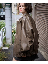 【PBLIM】フェイクレザーブルゾン PAGEBOYLIM ページボーイ ジャケット・アウター ブルゾン・ジャンパー ブラウン ブラック【送料無料】[Rakuten Fashion]