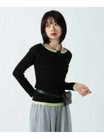 オフショルレイヤードヘンリー PAGEBOY ページボーイ トップス カットソー・Tシャツ ピンク グレー ブラック【送料無料】[Rakuten Fashion]
