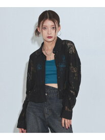 フローレースショートシャツロングスリーブ PAGEBOY ページボーイ トップス シャツ・ブラウス ホワイト ブラック グレー【送料無料】[Rakuten Fashion]