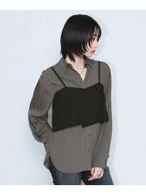 ビスチェセットシャツ PAGEBOY ページボーイ トップス シャツ・ブラウス ブラック グレー【送料無料】[Rakuten Fashion]