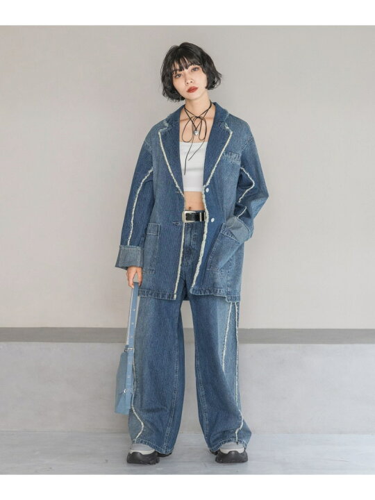 楽天市場】【SALE／43%OFF】ストライプデニムワイドパンツ PAGEBOY 