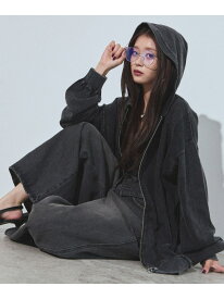 フェードニットパーカー PAGEBOY ページボーイ トップス パーカー・フーディー グレー レッド【送料無料】[Rakuten Fashion]