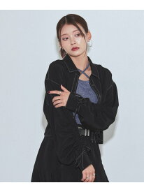 【SALE／10%OFF】ドロストスリーブショートシャツ PAGEBOY ページボーイ トップス シャツ・ブラウス グレー ブラック ブルー【RBA_E】【送料無料】[Rakuten Fashion]