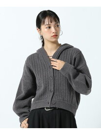 コクーンニットパーカー PAGEBOY ページボーイ トップス パーカー・フーディー グレー ブラック【送料無料】[Rakuten Fashion]