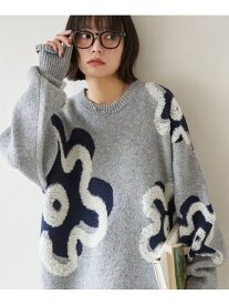 【PBLIM】フラワーモチーフニット PAGEBOYLIM ページボーイ トップス ニット ブラック グレー ブラウン【送料無料】[Rakuten Fashion]