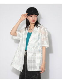 【SALE／63%OFF】シアーチェックジャケット PAGEBOY ページボーイ ジャケット・アウター テーラードジャケット・ブレザー ホワイト ブラック【RBA_E】[Rakuten Fashion]
