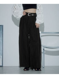 チュールレイヤードパンツ PAGEBOY ページボーイ パンツ その他のパンツ ブラック グレー【送料無料】[Rakuten Fashion]