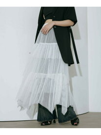 【SALE／62%OFF】チュールフリルスカート PAGEBOY ページボーイ スカート ロング・マキシスカート ホワイト レッド ブラック【RBA_E】[Rakuten Fashion]