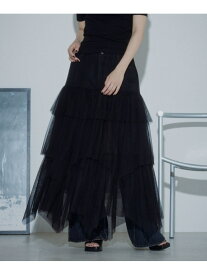 【SALE／58%OFF】チュールフリルスカート PAGEBOY ページボーイ スカート ロング・マキシスカート ホワイト レッド ブラック【RBA_E】[Rakuten Fashion]