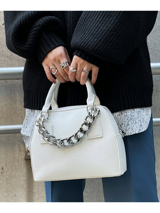 楽天市場 Sale 34 Off W チェーンミニボストンbag Pageboy ページボーイ バッグ ボストンバッグ ホワイト グリーン シルバー ブラック ブルー Rba E Rakuten Fashion Pageboy