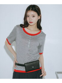 【SALE／55%OFF】フェイクレイヤードヘンリートップス PAGEBOY ページボーイ トップス カットソー・Tシャツ グレー イエロー ブラック ブルー ブラウン【RBA_E】[Rakuten Fashion]