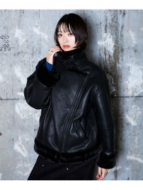 ムートンファーライダース PAGEBOY ページボーイ ジャケット・アウター ライダースジャケット ブラック ブラウン【送料無料】[Rakuten Fashion]