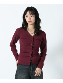 【SALE／10%OFF】フロントタックVネックカーディガン PAGEBOY ページボーイ トップス カーディガン ブラック ピンク【RBA_E】【送料無料】[Rakuten Fashion]