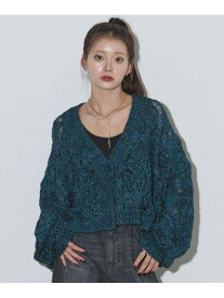 ラメリーフニットボレロ PAGEBOY ページボーイ トップス カーディガン グレー ブラック ブルー【送料無料】[Rakuten Fashion]