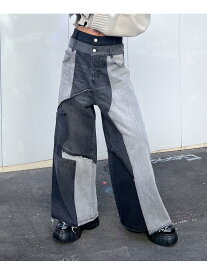 【SALE／10%OFF】リメイクライクデニム PAGEBOY ページボーイ パンツ ジーンズ・デニムパンツ ブラック ブルー【RBA_E】【送料無料】[Rakuten Fashion]