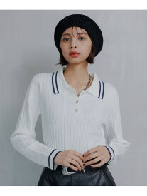 【SALE／16%OFF】ハイショクラインポロニット PAGEBOY ページボーイ トップス ニット ブラック ネイビー ホワイト【RBA_E】【送料無料】[Rakuten Fashion]