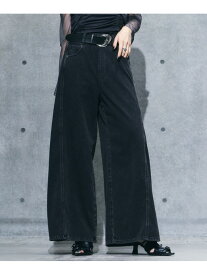 マルデニメガレッグパンツ PAGEBOY ページボーイ パンツ ジーンズ・デニムパンツ ブラック グリーン ブラウン【送料無料】[Rakuten Fashion]