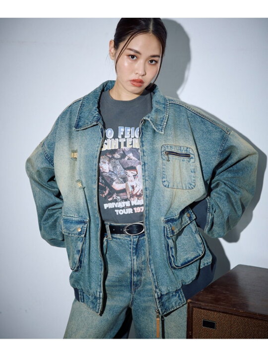 楽天市場】【SALE／25%OFF】【PBLIM】ダメージデニムブルゾン 