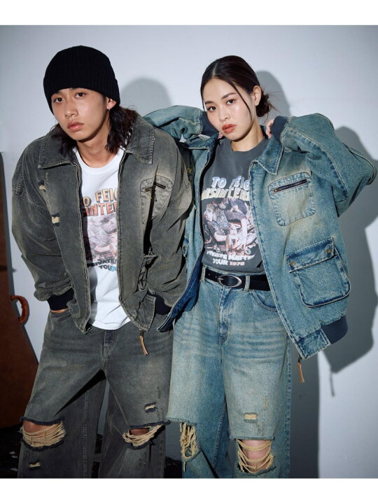billimbi 楽天市場】【SALE／35%OFF】【PBLIM】ダメージデニムブルゾン PAGEBOYLIM ページボーイ ジャケット・アウター  ブルゾン・ジャンパー ブラック ブルー【RBA_E】【送料無料】[Rakuten Fashion] : PAGEBOY