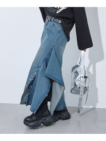 【SALE／50%OFF】イレヘムデニムスカート PAGEBOY ページボーイ スカート ロング・マキシスカート ブルー ブラック【RBA_E】【送料無料】[Rakuten Fashion]