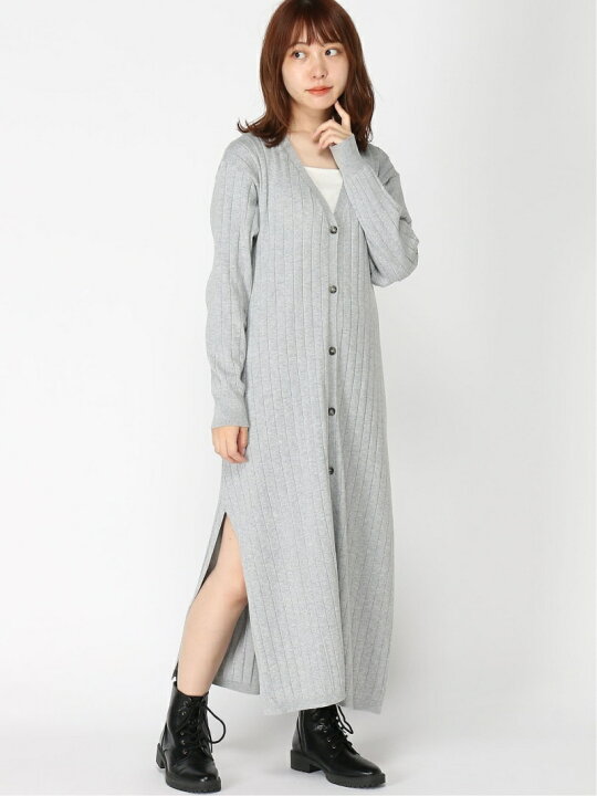 楽天市場 リブニットマエアキopls Pageboy ページボーイ ワンピース ニットワンピース グレー 送料無料 Rakuten Fashion Pageboy