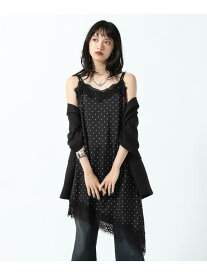 【SALE／60%OFF】レース×ドットキャミワンピース PAGEBOY ページボーイ ワンピース・ドレス チュニック ホワイト ブラック【RBA_E】[Rakuten Fashion]