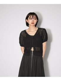 スカシアミリボンカーディガン PAGEBOY ページボーイ トップス カーディガン ブラック ホワイト[Rakuten Fashion]