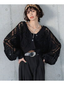 スカシリーフニットボレロ PAGEBOY ページボーイ トップス ニット レッド ネイビー ブラック ホワイト ブルー【送料無料】[Rakuten Fashion]