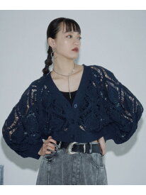 スカシリーフニットボレロ PAGEBOY ページボーイ トップス ニット レッド ネイビー イエロー ブラック ホワイト ブルー グレー ブラウン【送料無料】[Rakuten Fashion]