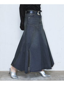 【SALE／19%OFF】アシメパネルデニムスカート PAGEBOY ページボーイ スカート ロング・マキシスカート ブラック ブルー【RBA_E】【送料無料】[Rakuten Fashion]
