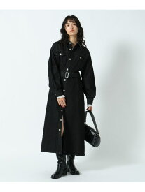 【SALE／25%OFF】ウエストベルトデニムジャケットワンピ PAGEBOY ページボーイ ワンピース・ドレス ワンピース ブルー ブラック【RBA_E】【送料無料】[Rakuten Fashion]
