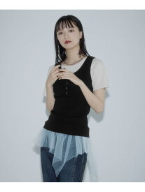 【SALE／55%OFF】チュールヘムトップス PAGEBOY ページボーイ トップス カットソー・Tシャツ ブラック【RBA_E】[Rakuten Fashion]