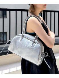 レースアップボストンBAG PAGEBOY ページボーイ バッグ ショルダーバッグ シルバー ブラック【送料無料】[Rakuten Fashion]