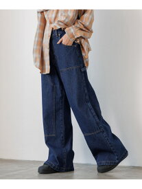 【SALE／64%OFF】ペインターバギーデニム PAGEBOYLIM ページボーイ パンツ ジーンズ・デニムパンツ ブルー ブラック【RBA_E】[Rakuten Fashion]
