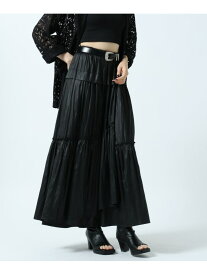 【SALE／62%OFF】レザーライクフレアスカート PAGEBOY ページボーイ スカート ロング・マキシスカート ブラック【RBA_E】[Rakuten Fashion]