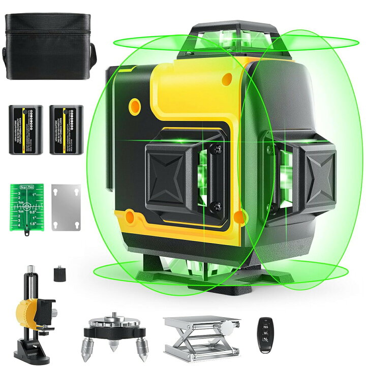 楽天市場】レーザー墨出し器 4x360° グリーンレーザー フルライン 