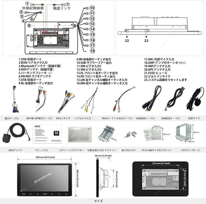 楽天市場】ATOTO S8 Lite S8G2113LT 10.1インチ Double Din Android 